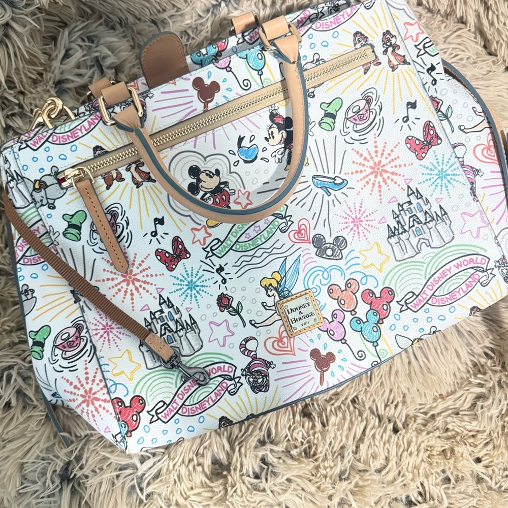Dooney & Bourke White Tote Bag with Whimsical Design